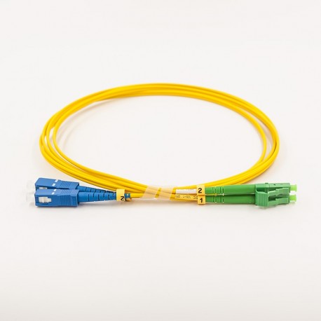 Fiber optic patch cable, Single-mode, 2xLCA-SCU